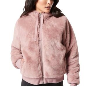 Athleta Dusty Rose Plush Fleece Zip Hoodie